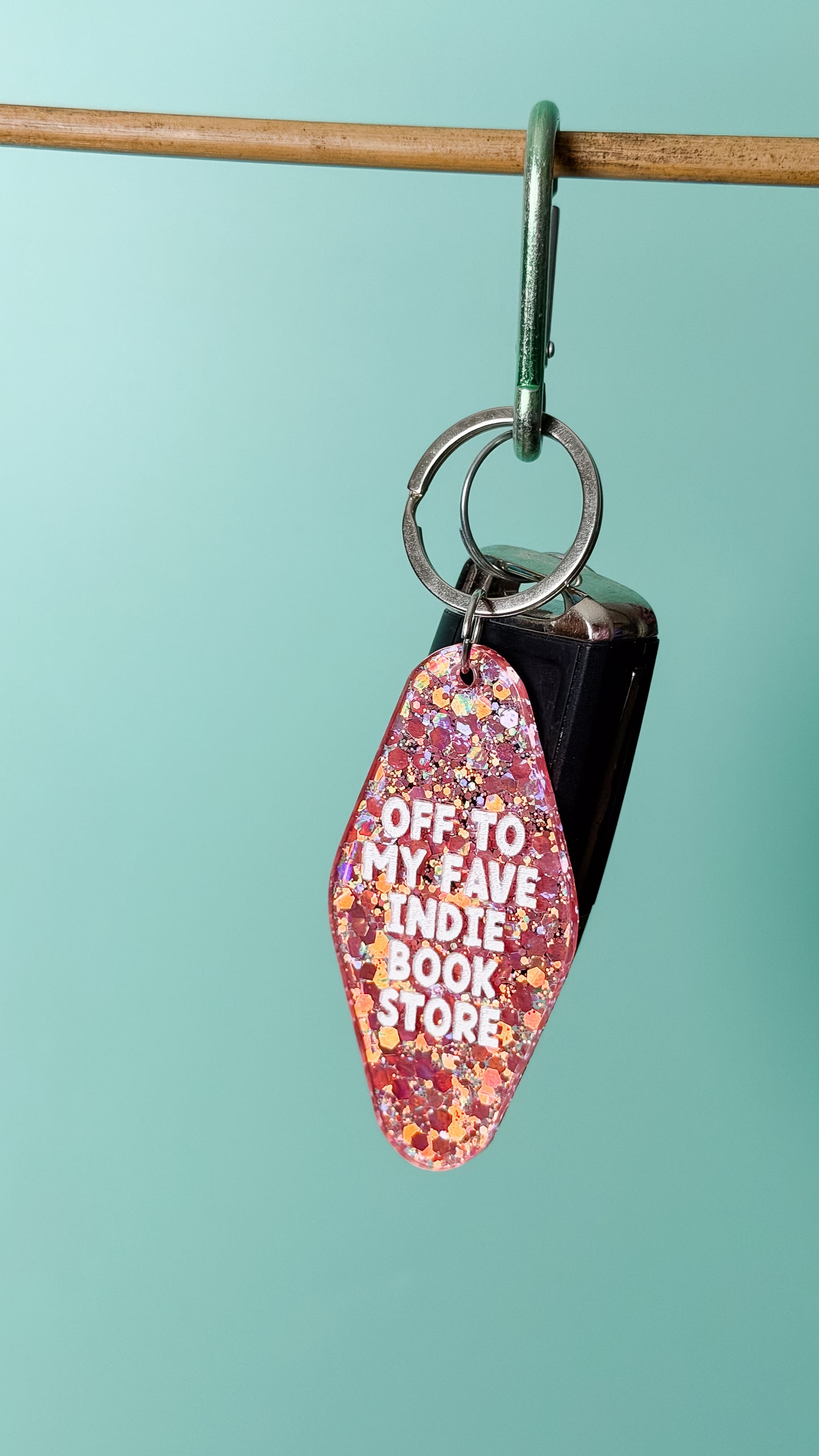Off To My Fave Indie Book Store Keychain