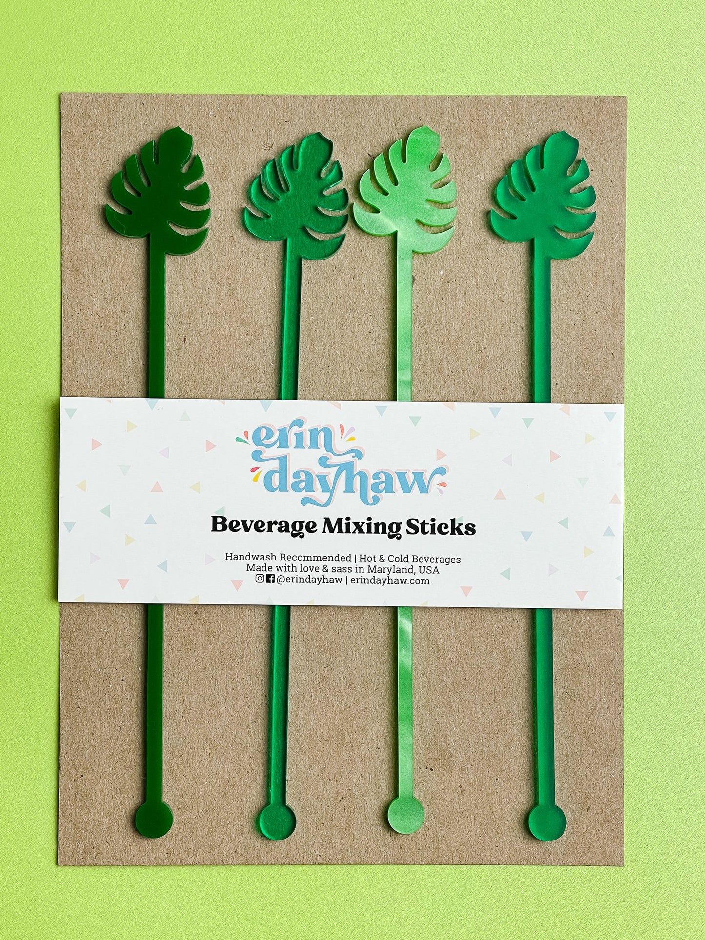 Monstera Leaf Drink Stirrers