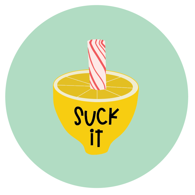 Lemon Peppermint Stick - Suck It - Button