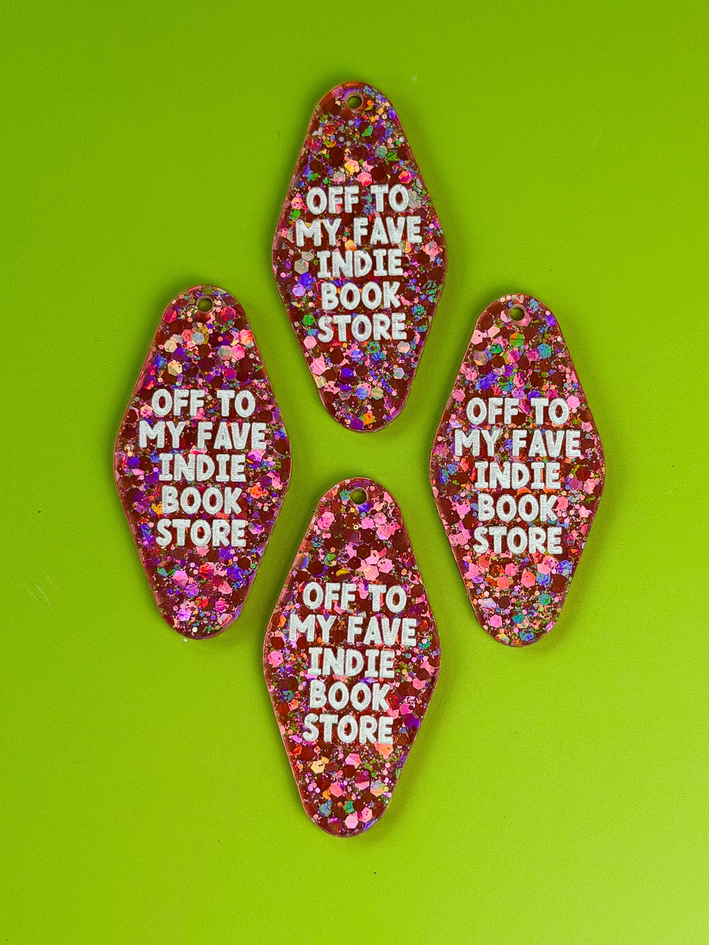 Off To My Fave Indie Book Store Keychain