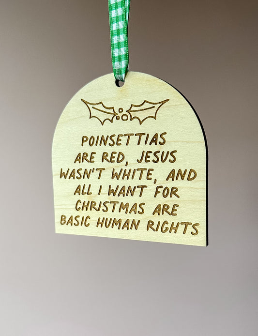 All I Want for Christmas are Basic Human Rights Ornament