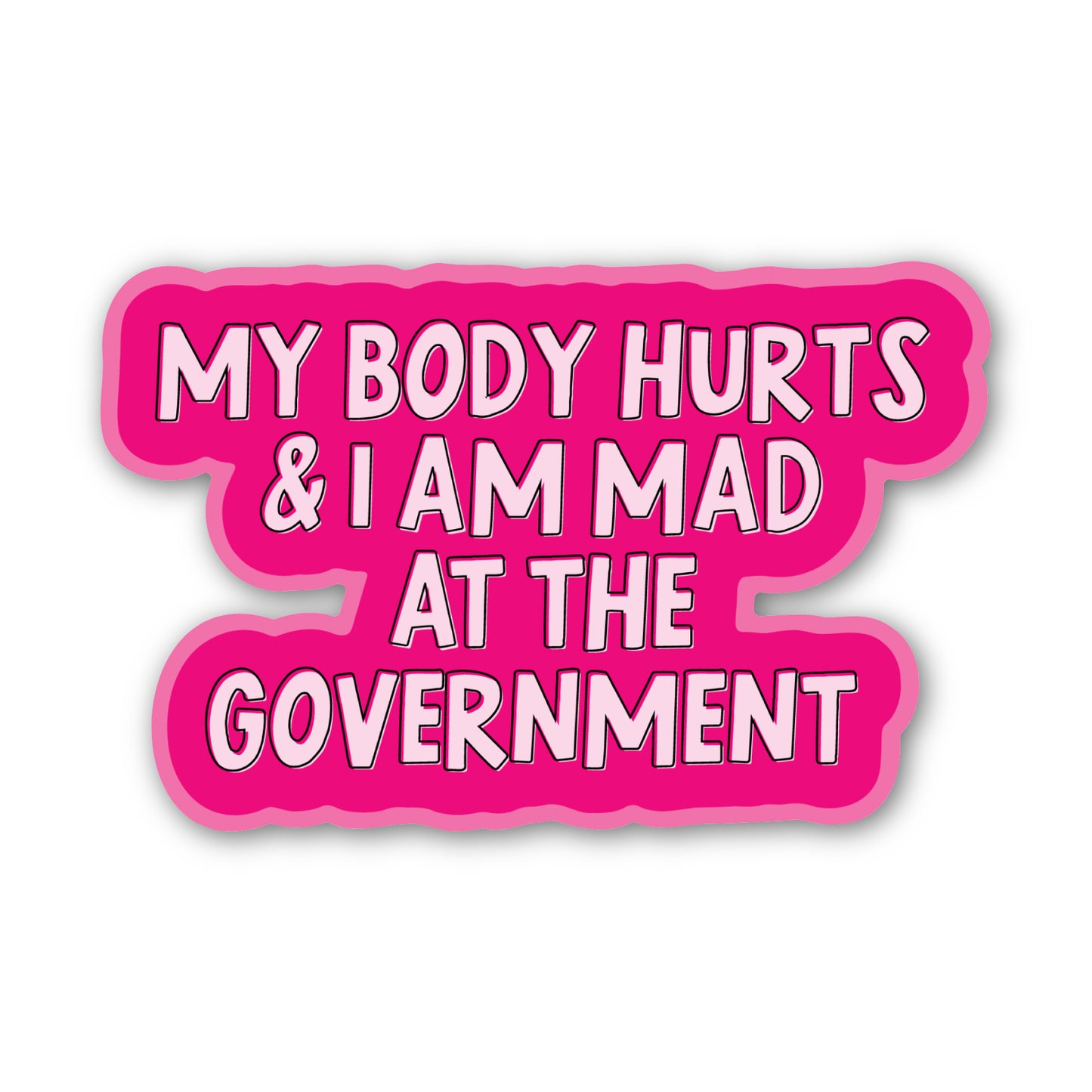 My Body Hurts and I am Mad at the Government Sticker