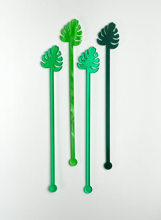 Monstera Leaf Drink Stirrers